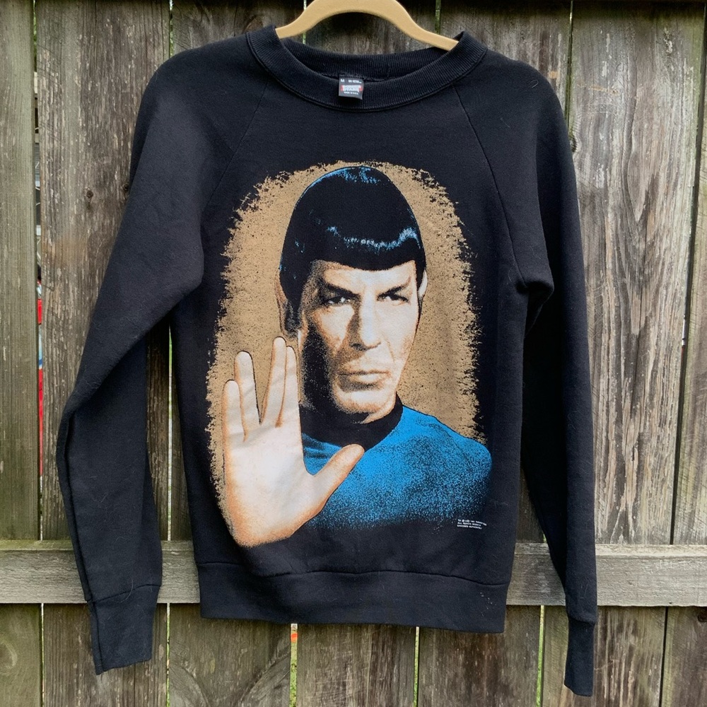 SOLD Vintage double sided Star Trek Spock promo crewneck size medium.